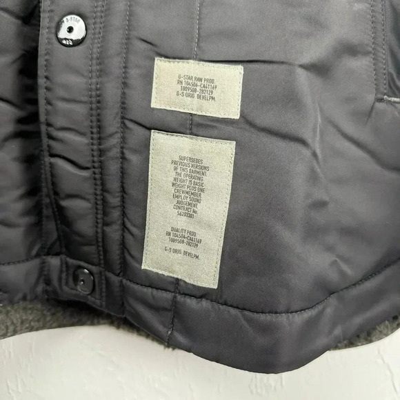 G Star Raw Sherpa Bomber Jacket Mens Medium Lined Snap Closure Winter Moto EUC - Picture 4 of 12